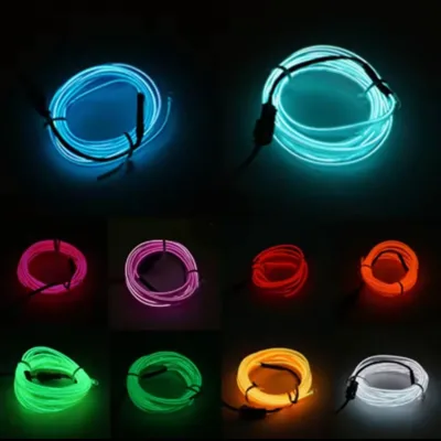 Car Styling Cold EL Line Car Lights Waterproof 1m 3m 5m Neon Light