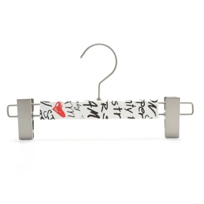 Street Art Design Adjustable Metal Clip Pants Hanger With Protective Grip Pads for Skirts Jeans Trousers Wardrobe Storage Hanger
