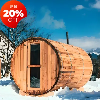 Modern Design Cedar Bucket Outdoor Sauna Villa Heat Treatment Hemlock Wood Wet Steam Function Health Use