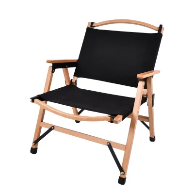 Outdoor Lightweight Solid Folding Chair Foldable Garden Beach Kermit Chair Portable Removable Wooden Camping Chair