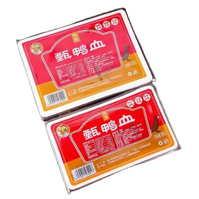 Duck Blood Fresh Boxed Commercial 300g*20 Bags Hot Pot Risotto Spicy Hot Duck Blood Vermicelli Soup Plasma Hairy Blood Wanton