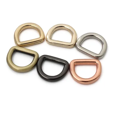 High Quality Strong Durable Zinc Alloy 1 Inch Shiny Nickel Rose Gold Classic Metal D Ring for Women Handbags