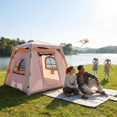 Outdoor Tent 3-4 Person Easy Setup Inflatable Camping Tent-Waterproof Outdoor Four-Season Glamping Adult Use