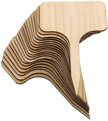 100Pcs Bamboo Plant Labels Garden Markers T-Type Tags Wooden Plant Sign Tags Eco-Friendly Gardening Wood Stakes for Seed Herbs