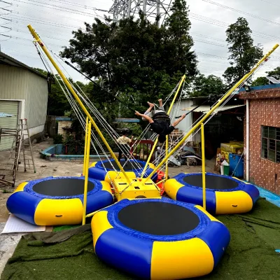 Amusement Park Kids Bungee Jumping Mat Trampoline 4 People for Adult Outdoor for Sale