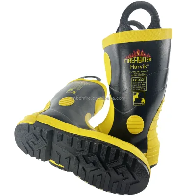 Chinese Fire Safety Boots Manufacturer CE Standard BSEN Fire Fighting Rubber Boots