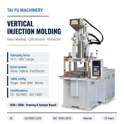 Vertical Insert Molding Machine Single Slide Rotary Table Servo for Wire Harness Connector Auto Electronic Hardware OEM CE ISO