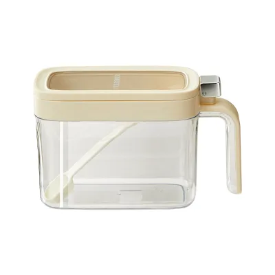 GREENSIDE Transparent Visible Seasoning Jar Household Kitchen Condiment Box Salt MSG Storage Leak-Proof Sealed Spice