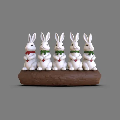 Wholesale Customization Figurine Bunny for Garden Easter Decoration Animal Sculpture Rabbit Resin Figurines