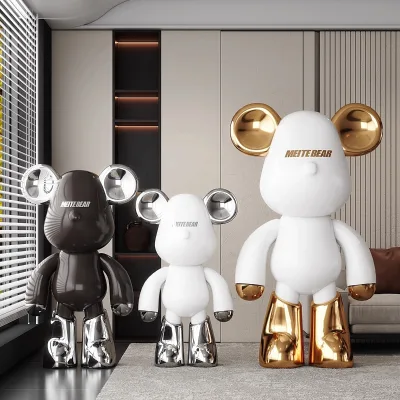 Custom Boutique Decoration Accessories Light luxury Creative Cartoon Bear Home Display Decoration