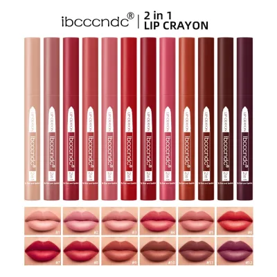 Wholesale Ibcccndc 2 in 1 Lip Liner Pencil, Matte Moist Waterproof Lipstick Pen With Built-in Sharpener Custom Private Label