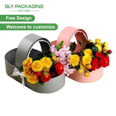 Creative Gift Flower Box Decor Lace Ribbon Flower Box Cradle Flower Arrangement Basket Wedding Packaging Box