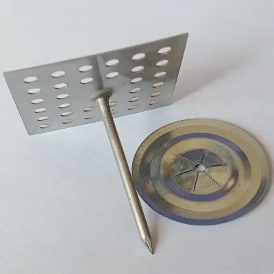 Rock Wool & Fiberglass Board Insulation Fasteners 50x50mm Perforated Base Duct Liners Pins