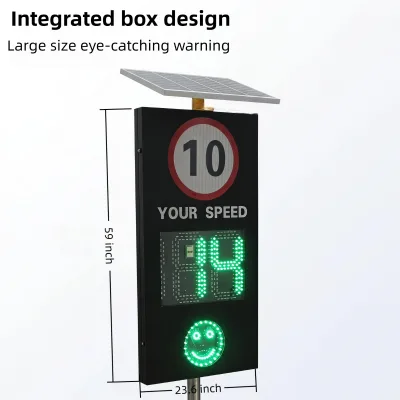 Traffic Radar Speed Check Sign K Band Sensor Aluminum Fourth Grade Reflective Dual Color Led Red Green Overspeed Alert Outdoor