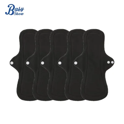 17*29.5cm Extra Large Bamboo Charcoal Reusable Menstrual Pad High Absorbent Leakproof Pad for Heavy Flow