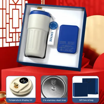 MXF41-2 Promo Wholesale 2-IN-1 Eco-Friendly UV Printed Mug with 5000mAh Power Bank for Office and Business Gifts