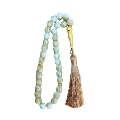Handmade 10mm Glass Muslim Tasbih Rosary Bracelet 33 Beads Arabian Jewelry Necklace Unisex Religious Style