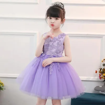 Children's formal dress, princess dress, girls' fluffy mesh dress, kindergarten performance costume