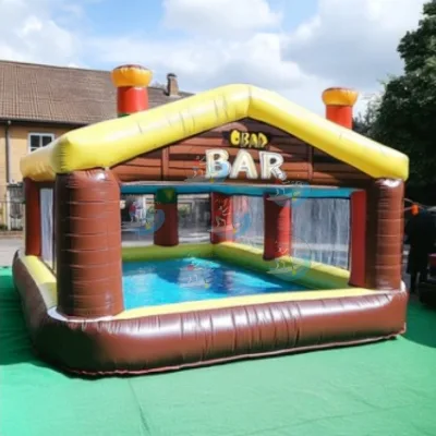 Hot Sale Wholesale Inflatable Pool Bar with Cup Holders, Portable Floating Bar for Summer Party Bar Gonflable Pour Piscine