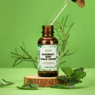 Private Label Natural Rosemary Mint Sensitive Scalp Use Smooth Serum Reduce Scalp Irritation Hair Serum