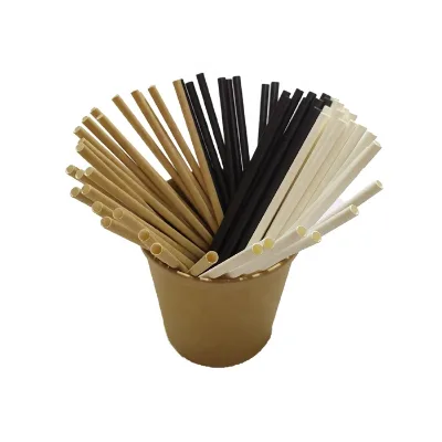 Hot Sale Top Selling Biodegradable Pure Black Color Straw Drinking Disposable Paper Straws Size