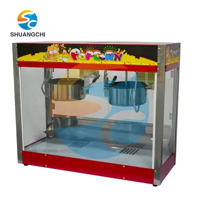 Flat Top 16Oz Cinema Popcorn Machine Commercial Popcorn Making Machine Professional Automatic Double Pot Pop Corn Maker