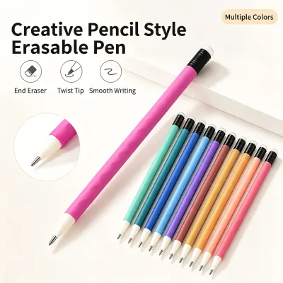 Hot Style Macaron Retractable Erasable Gel Pens 0.5mm Fine Nib Leakproof Thermally Erasable Ink Pens for Creative Manuscript