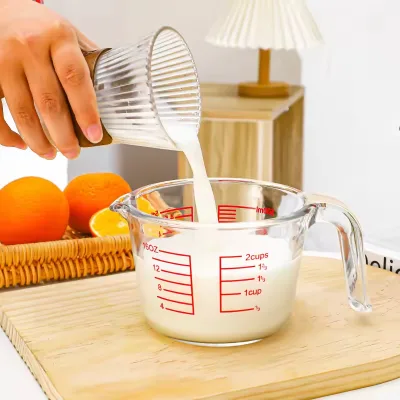 Large Capacity Borosilicate Glass Measuring Cups Mixing Bowls for Baking for Cake Milk Egg and Other Ingredients