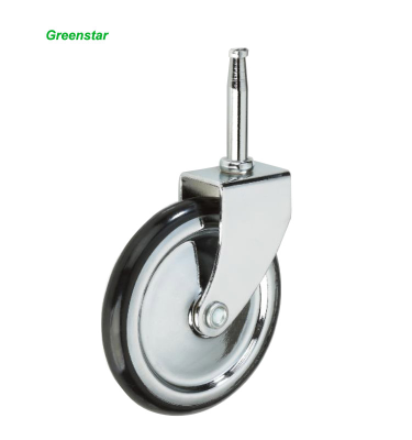 Metal Thread Stem Caster Wheel PU Nylon Furniture Caster