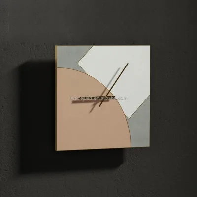 Wholesale Square Art Concrete Wall Clock Luxury Geometric Style Factory Direct Supply Living Room Entrance Decor Clock