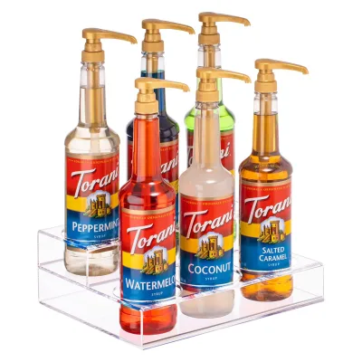 Custom Clear Bottle Stand Acrylic Wine Bottle Display Rack Stackable