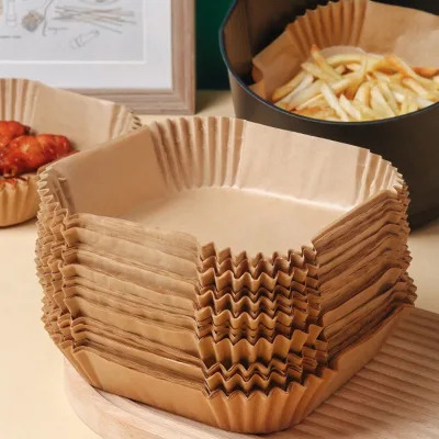 50Pcs Disposable Non-Stick Square Parchment Paper Liner Free of Bleach & Microwave Safe for Air Fryer