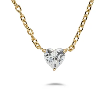 Sweet Japanese Heart Sterling Silver Gold Plated Morganite Ring Necklace Set Trendy Spring New Arrival Versatile Accessories