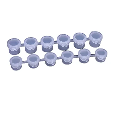12 Colors 5mlSmall Empty Paint Pot with Paint Brush