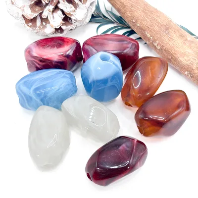 Colorful 27*20*5mm Resin Irregular Square Stone Beads for DIY Jewelry Bracelets & Necklaces for Clothing & Garments