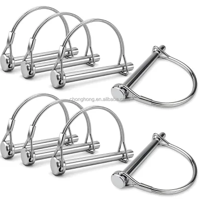 Heavy Duty Safety Coupler Pins Round Shaft Locking Pin Hot Sales Trailer Hitch Pin 1/4 Inch Quick Release Wire Lock Pins