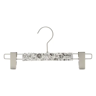 Adjustable Metal Clamp Pants Hanger With Speckled Pattern Design and Firm Grip for Skirts Trousers Jeans Wardrobe Storage Hanger