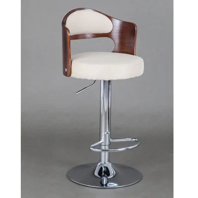 Nordic Luxury Solid Iron Frame Dining Chair Interior Leather Bar Stool