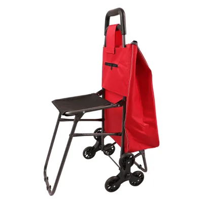 Fashion Design Shopping Cart for Boutique with Seat Alloy Frame Wheels Shopping Cart with Child Seat