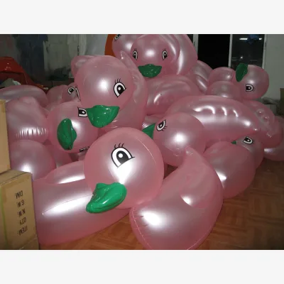 Custom Quality Inflatable Cute Cartoon pink Duck Model Balloon for Pool