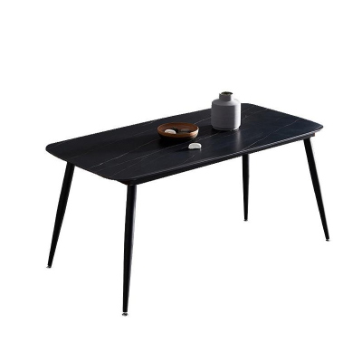 Dining Furniture Light Luxury Ceramic Table Smooth Shape Durable Metal Legs Dining Room Dining Table