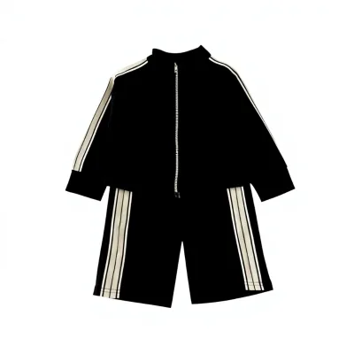 Girls Cotton Sportswear Set Zipper New Spring/autumn Korean-style Chic Casual Two-piece Featuring Shorts Younger Middle-aged