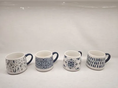 Top Grade Embossed Design Nordic Design Coffee Tea Mug Double Mould New Bone China