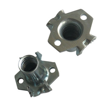 Steel T Nuts with 4 Prongs, ZP, YZ, Black/Gray Phosphated-plated Products are Available