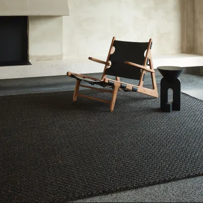Black Gold Series Woven Sisal Carpet Zen Modern Minimalist Style Anti-Slip Sound Absorption for Living Room Dining Room Homestay