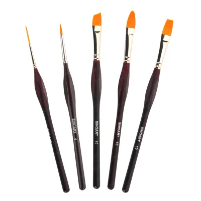 SINOART Art Brush Synthetic Pinceles Miniature Artist Brush Set #2, 4, 6, 8, 10 Fine Detail Paint Brushes for Art Supples