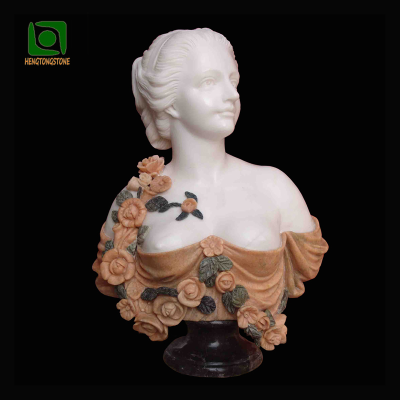Quyang Carving Grace Female Natural Marble Lady Bust Figure Statue