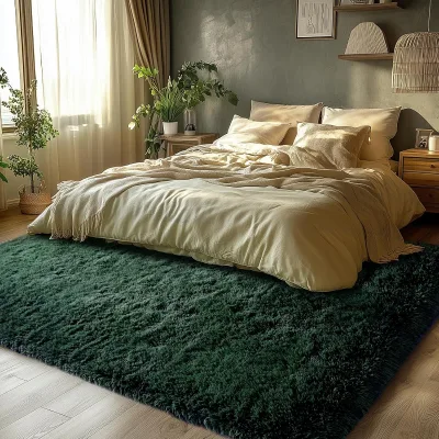 Modern Plush Shag Furry Area Rug Carpet for Living Room Bedroom Non-Shedding Elegant Carpets and Rugs