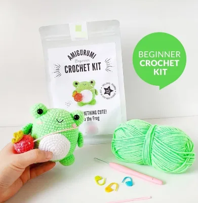 Factory Production Beginner Crochet Kit Frog Creative Gifts Easy Crochet Starter Kit for Mom DIY Crochet Kits for Beginners