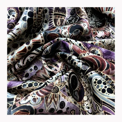 Fonesun-SK1130 Luxury Satin 100% Pure Silk Charmeuse Mulberry Silk Fabrics Custom High Glossy 19MM Print Silk Fabric Digital